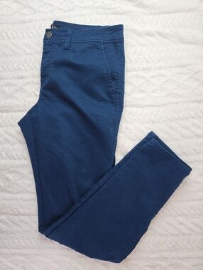 41 Hawthorn Chino Pants Blue Mid Rise Slim Straight Stretch Work Casual 12